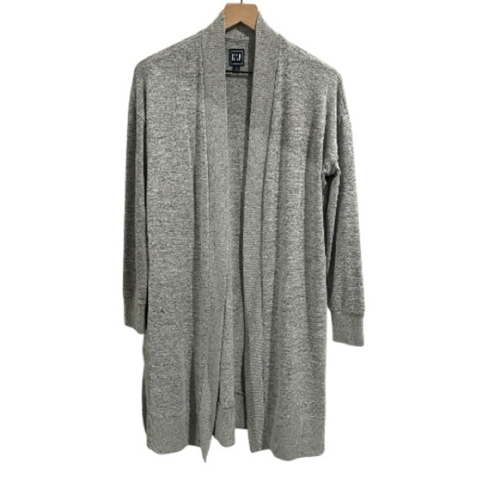 GAP Long Open Duster Cardigan (Heather Gray, Size Small)